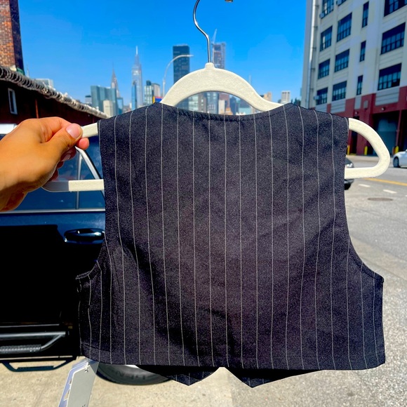 Commense Pinstripe Vest Top - Picture 3 of 5